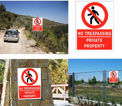 No trespassing, private property